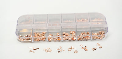 NAIL CRYSTALS- Gold, Rose, Silver & Gold Shapes