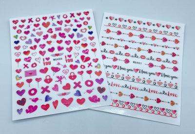 NAIL STICKERS - HEART (2 sheets)