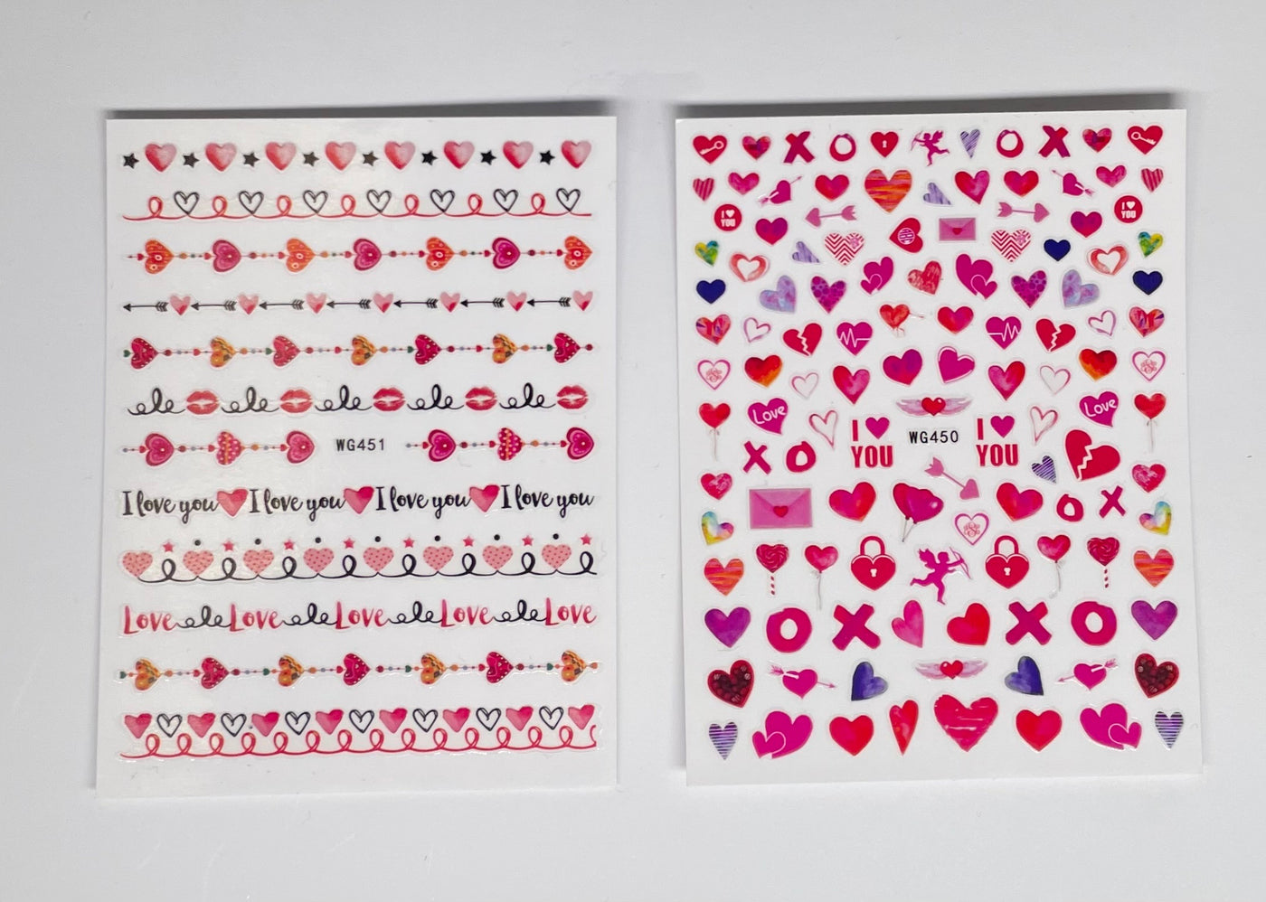 NAIL STICKERS - HEART (2 sheets)