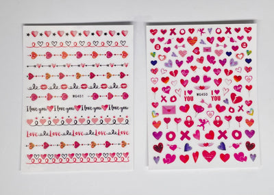 NAIL STICKERS - HEART (2 sheets)