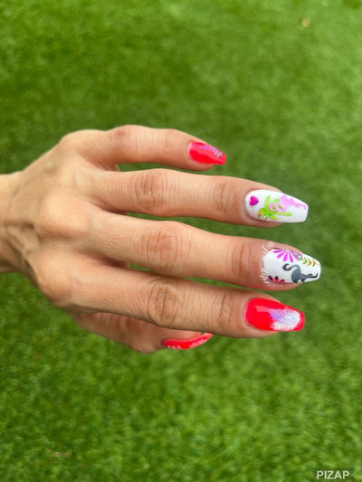 NAIL SEQUINS - PALM TREES & FLAMINGOS