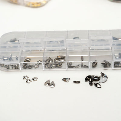 NAIL CRYSTALS - BLACK MULTI SHAPE
